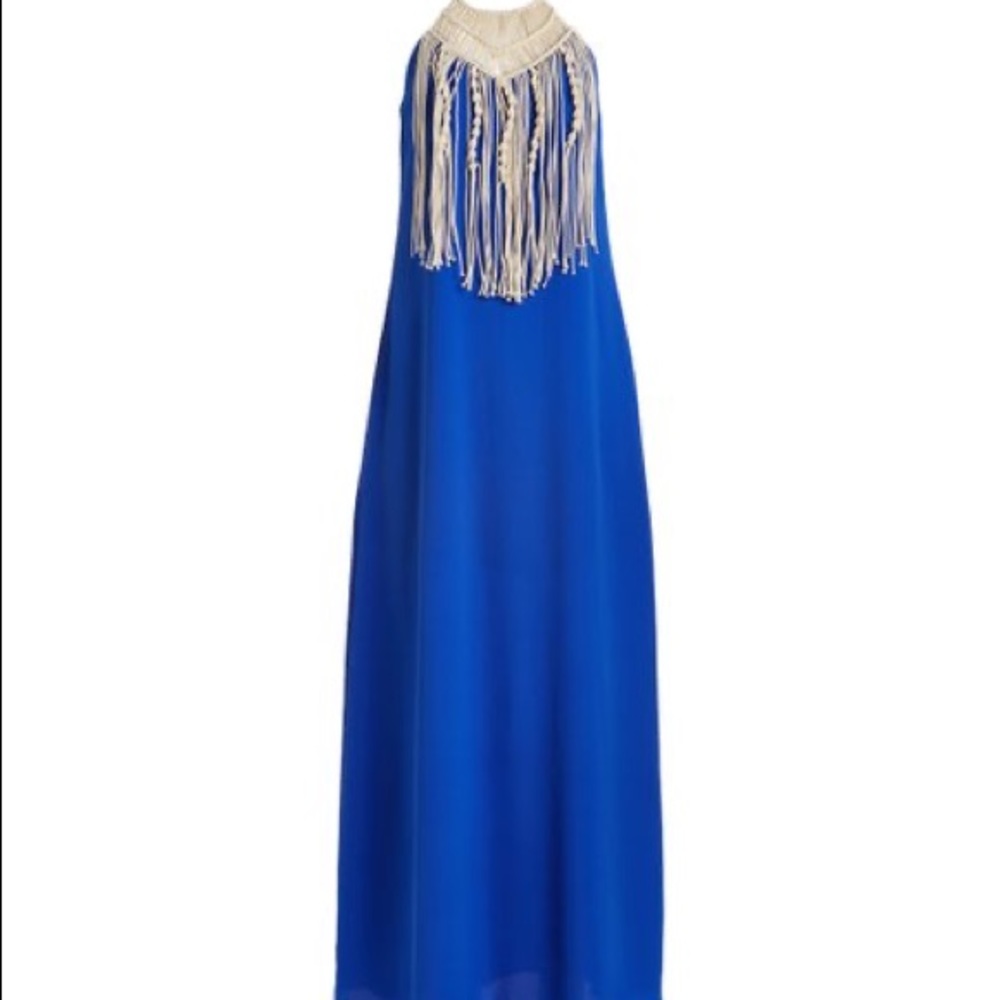 Judith March blue macrame maxi dress
